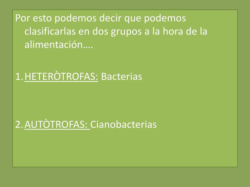 Por esto podemos decir que podemos clasificarlas en dos grupos a la hora de la alimentación….