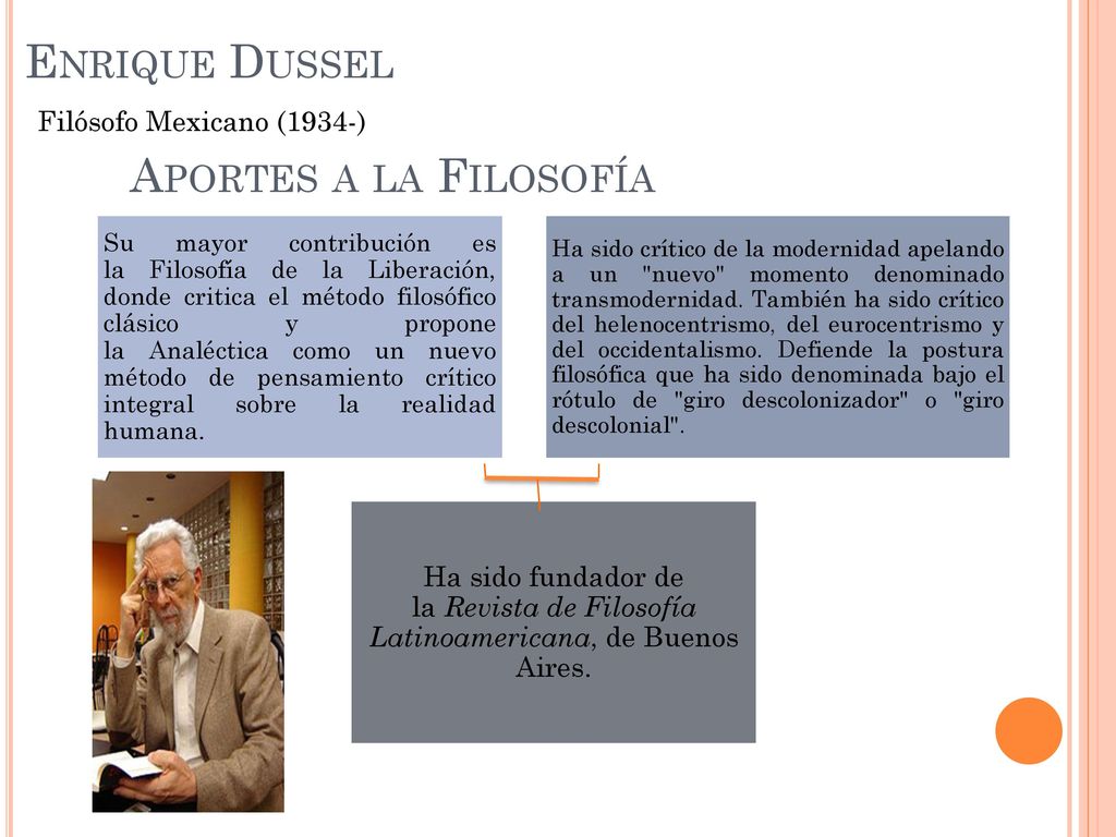 Enrique Dussel Aportes a la Filosofía Filósofo Mexicano (1934-)