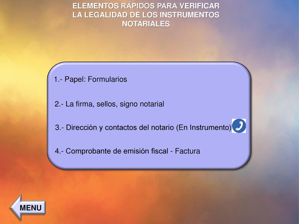 ELEMENTOS RÁPIDOS PARA VERIFICAR LA LEGALIDAD DE LOS INSTRUMENTOS NOTARIALES