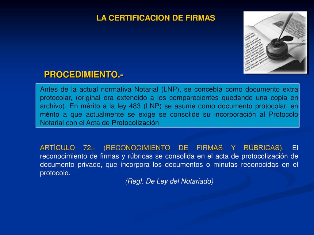 LA CERTIFICACION DE FIRMAS
