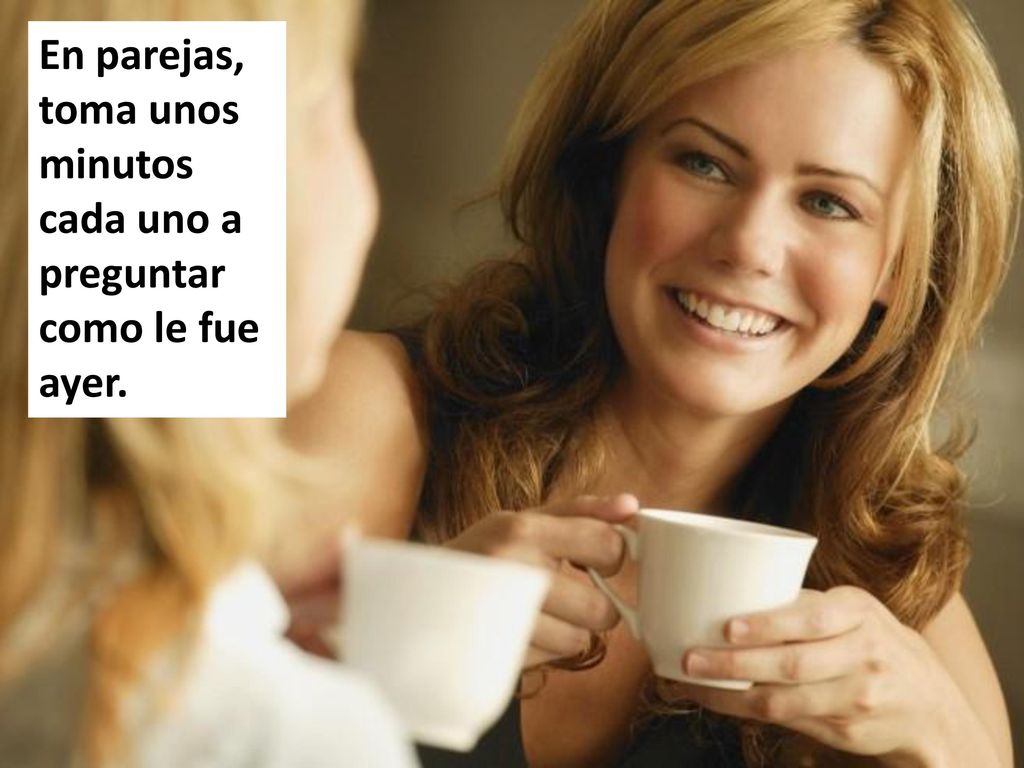En parejas, toma unos minutos cada uno a preguntar como le fue ayer.