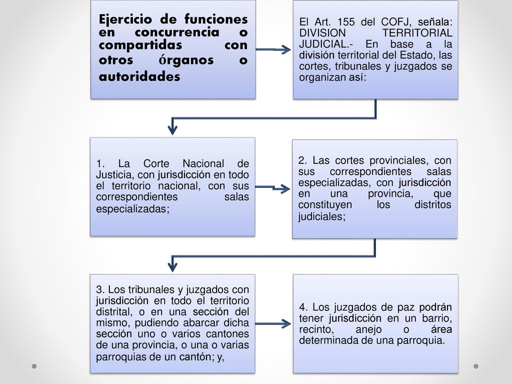 Ejercicio de funciones en concurrencia o compartidas con otros órganos o autoridades