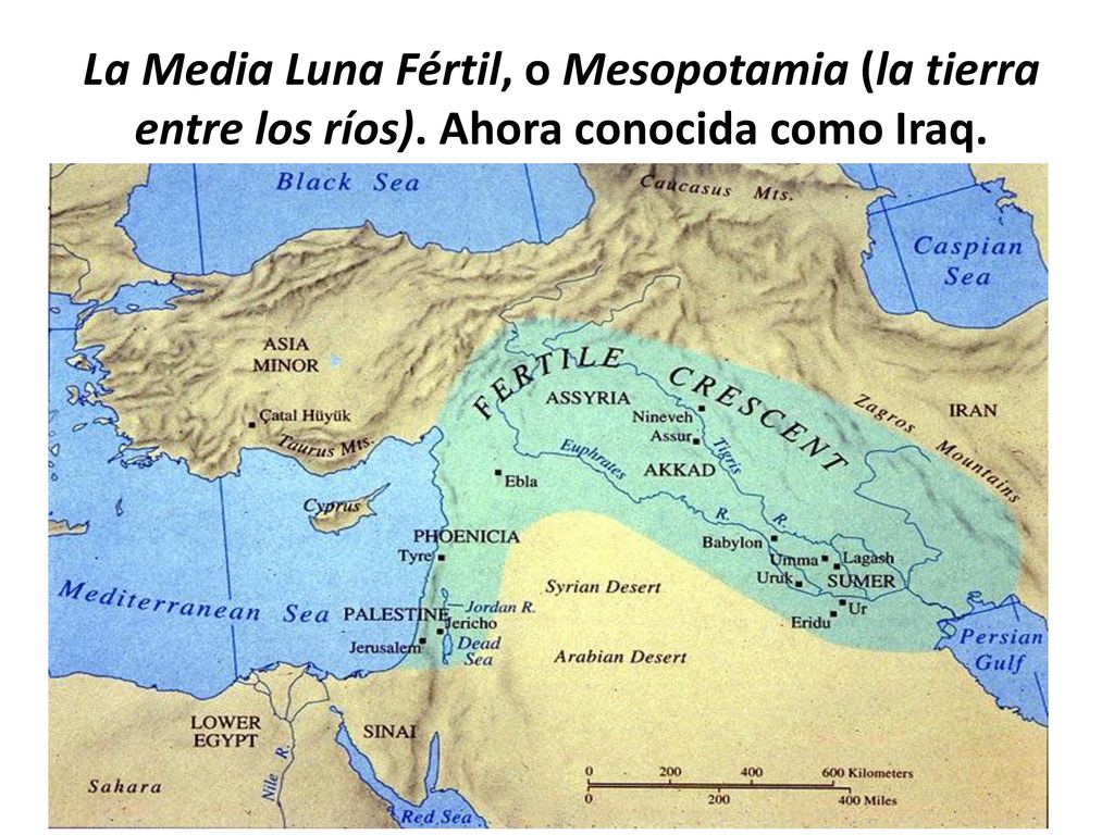 La Media Luna Fértil, o Mesopotamia (la tierra entre los ríos)