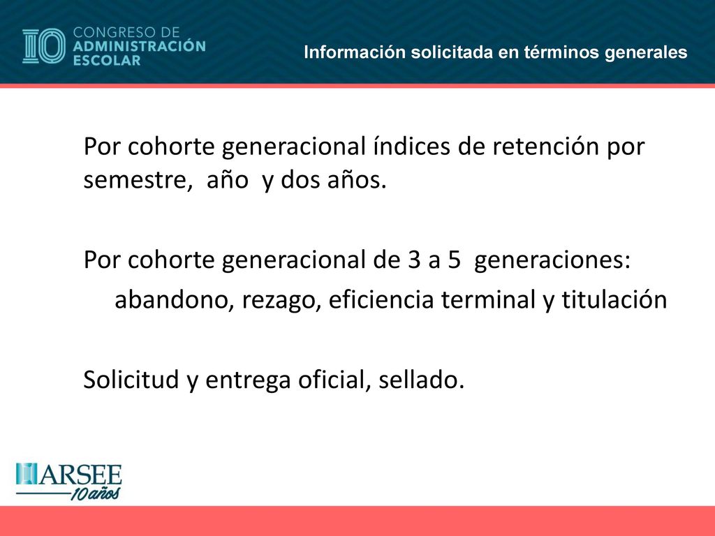 Por cohorte generacional de 3 a 5 generaciones: