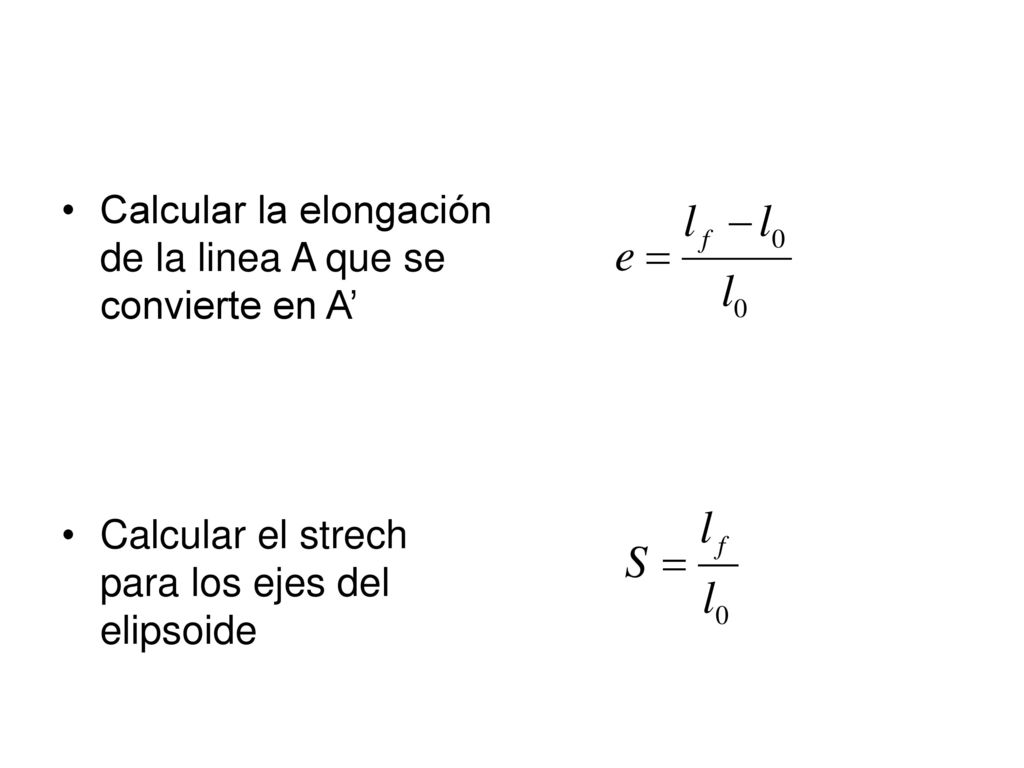 Calcular la elongación de la linea A que se convierte en A’