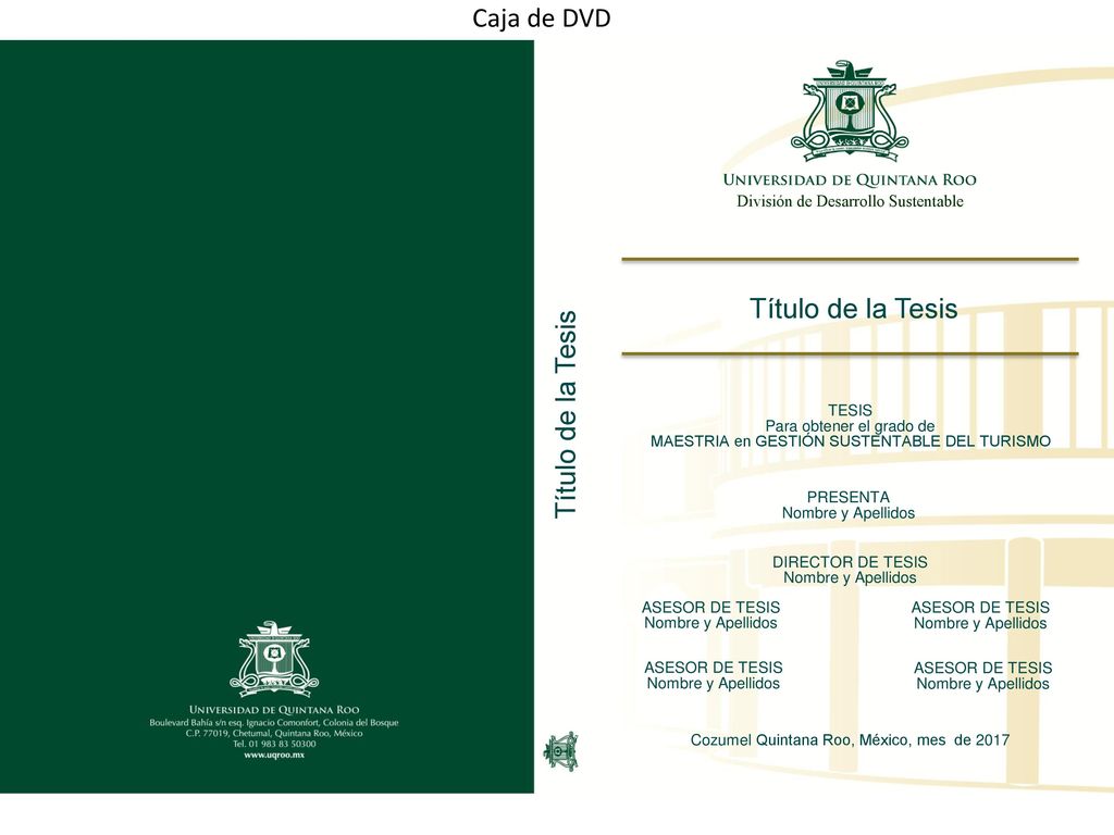 Caja de DVD Título de la Tesis Título de la Tesis