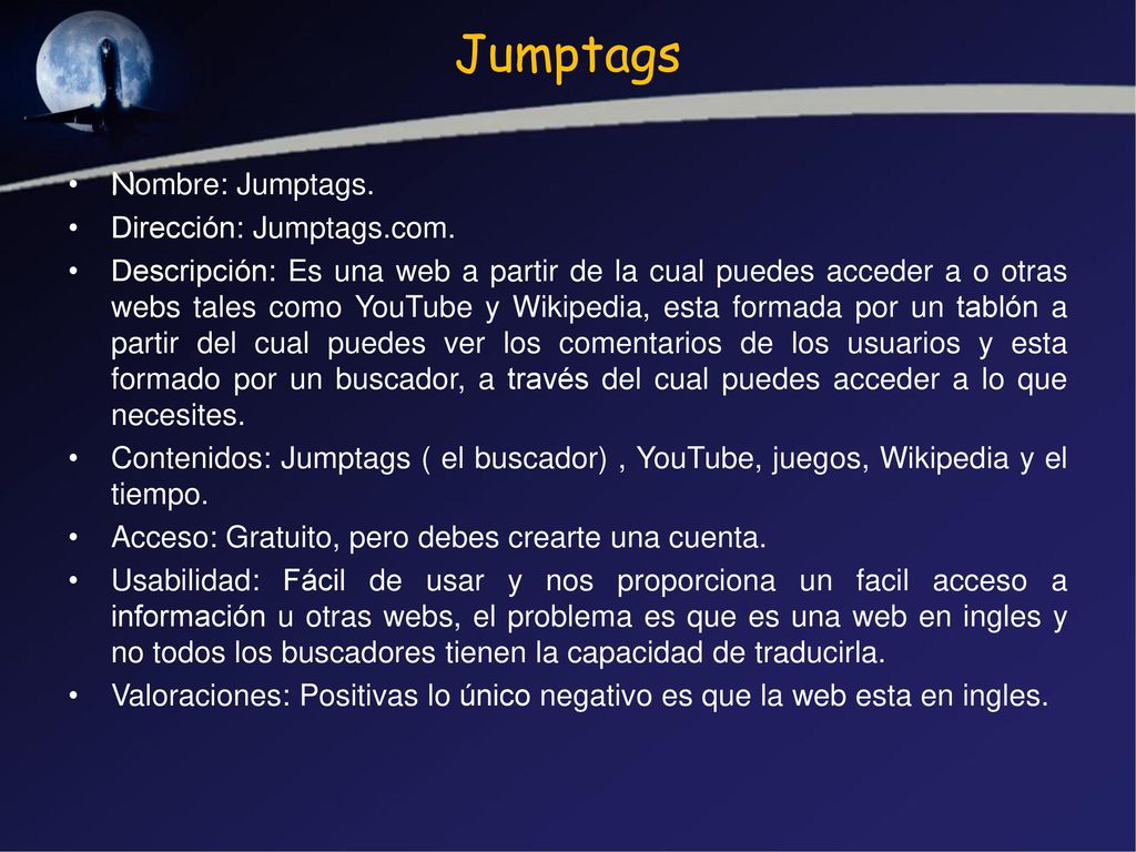 Jumptags Nombre: Jumptags. Dirección: Jumptags.com.