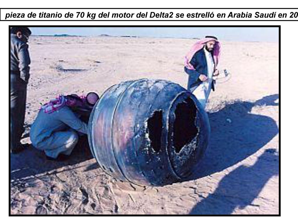 pieza de titanio de 70 kg del motor del Delta2 se estrelló en Arabia Saudí en 2001