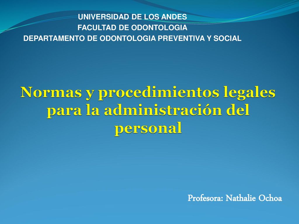 Normas y procedimientos legales para la administración del personal