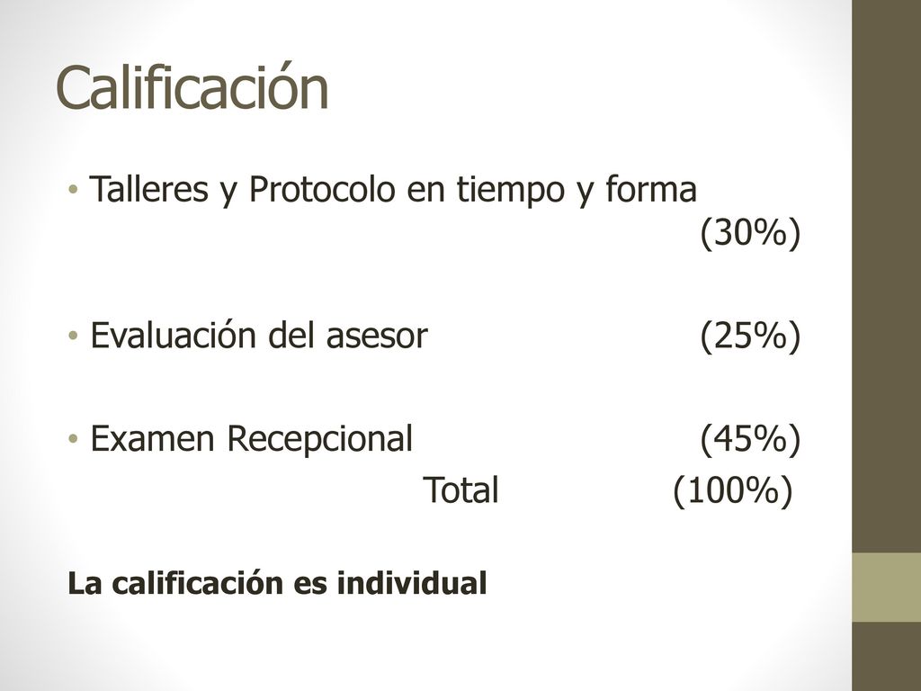 Calificación Talleres y Protocolo en tiempo y forma (30%)