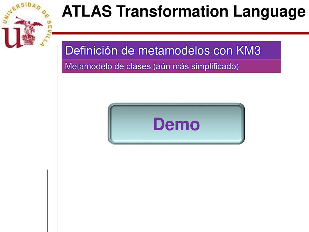 Demo ATLAS Transformation Language Definición de metamodelos con KM3