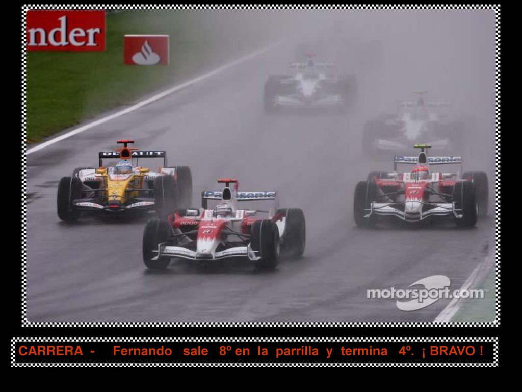 CARRERA - Fernando sale 8º en la parrilla y termina 4º. ¡ BRAVO !