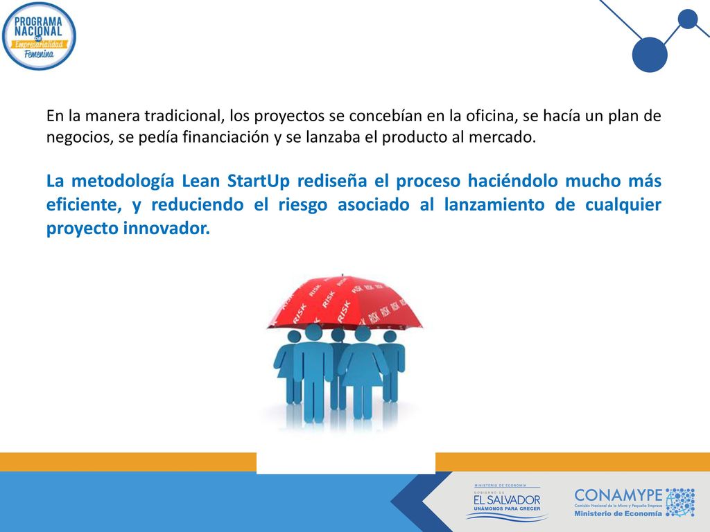En la manera tradicional, los proyectos se concebían en la oficina, se hacía un plan de negocios, se pedía financiación y se lanzaba el producto al mercado.