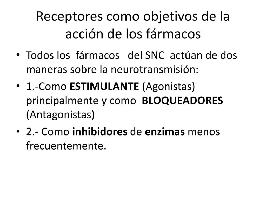 Receptores como objetivos de la acción de los fármacos
