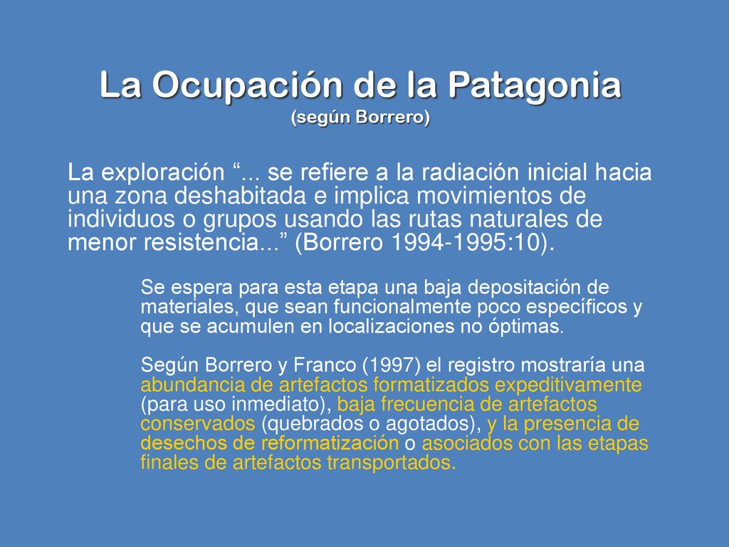 La Ocupación de la Patagonia (según Borrero)