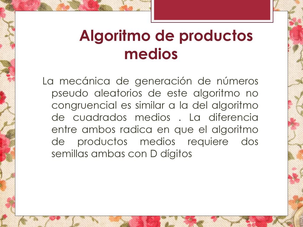 Algoritmo de productos medios