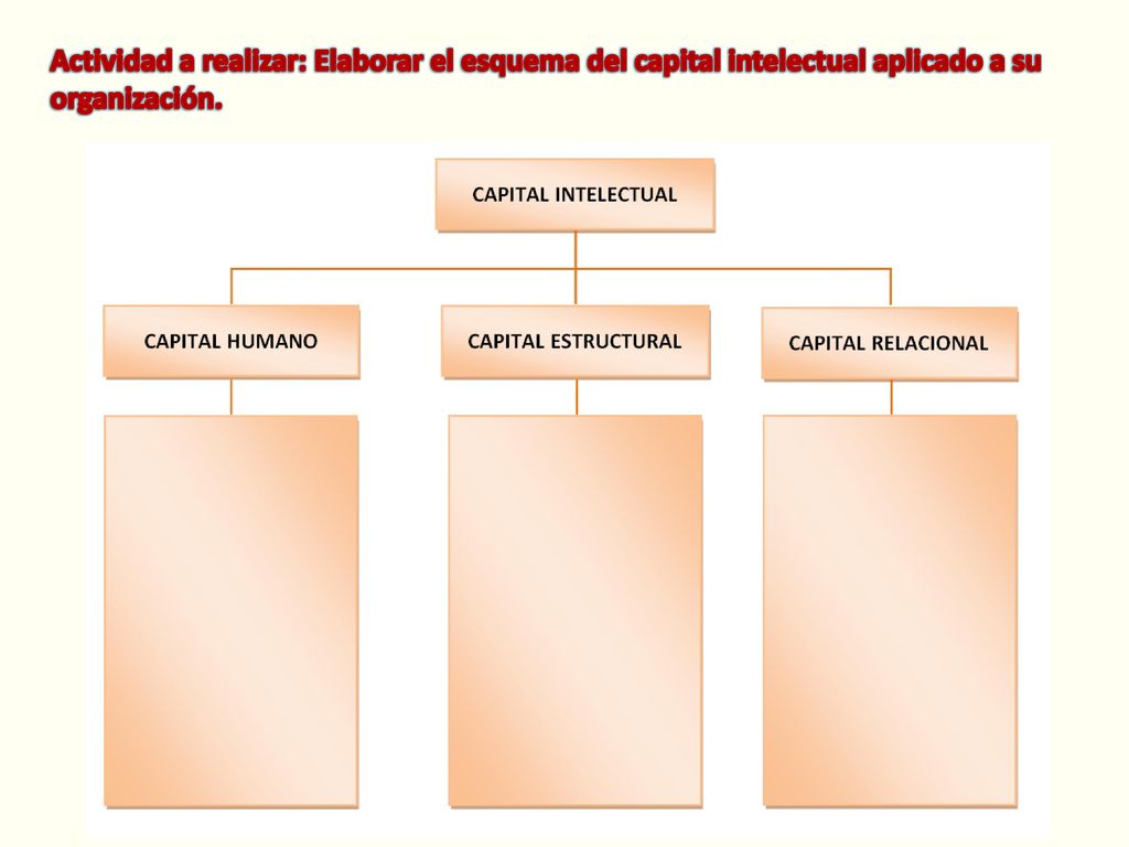 Actividad a realizar: Elaborar el esquema del capital intelectual aplicado a su organización.
