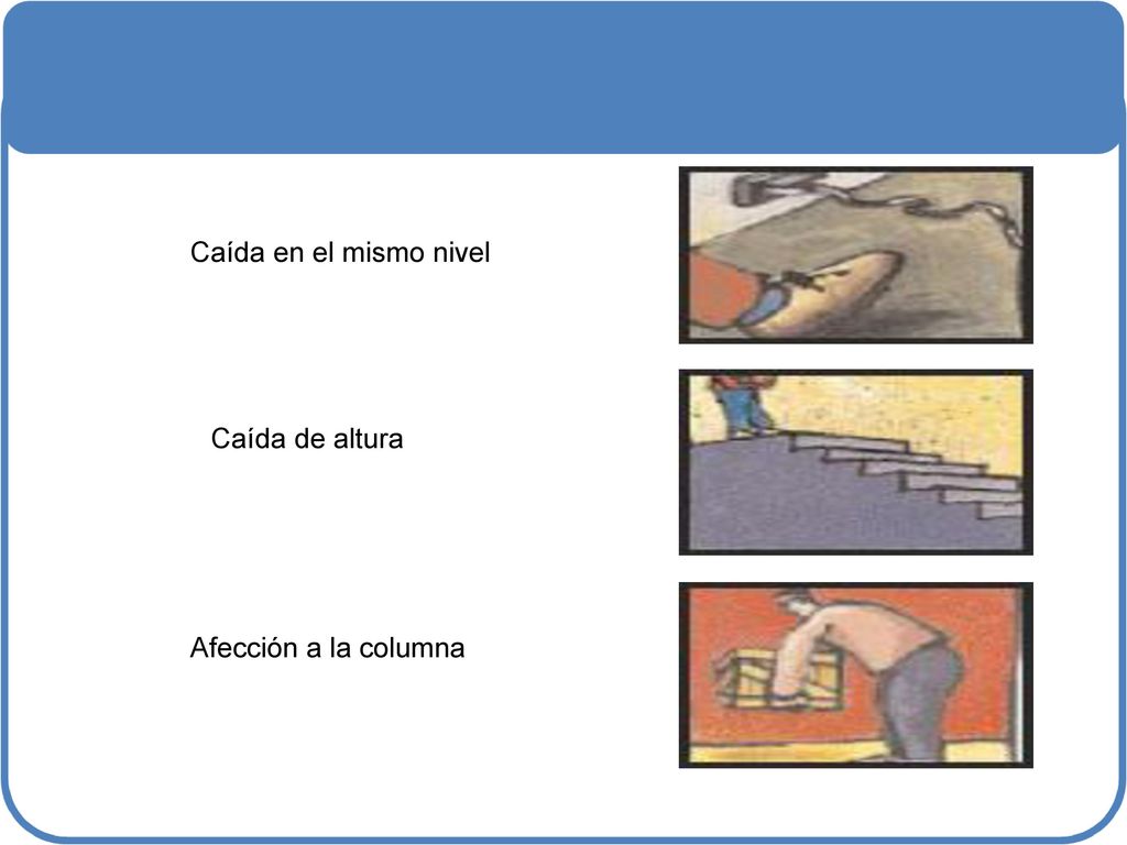 Caída en el mismo nivel Caída de altura Afección a la columna