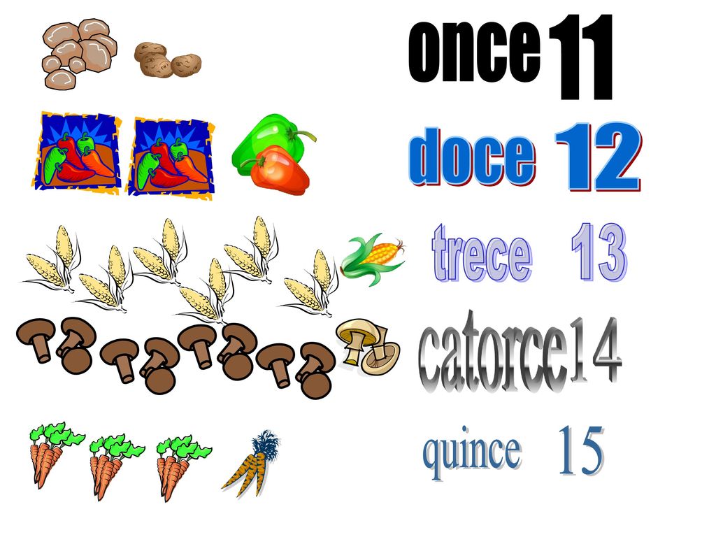 11 once 12 doce trece 13 catorce 14 quince 15
