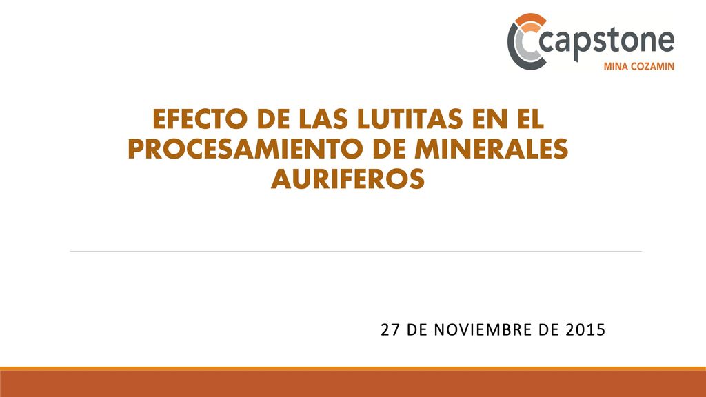 EFECTO DE LAS LUTITAS EN EL PROCESAMIENTO DE MINERALES AURIFEROS