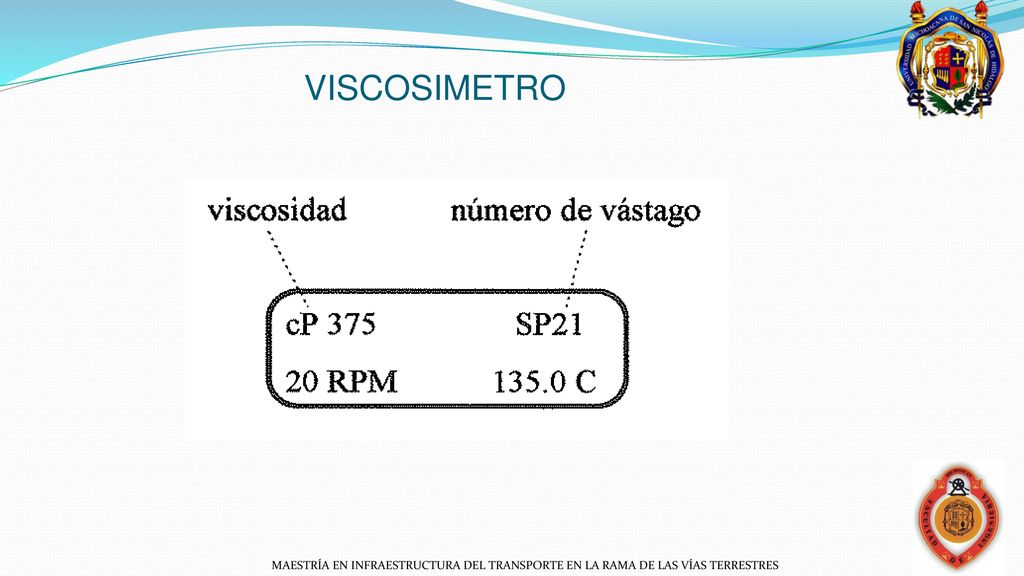 VISCOSIMETRO MAESTRÍA EN INFRAESTRUCTURA DEL TRANSPORTE EN LA RAMA DE LAS VÍAS TERRESTRES