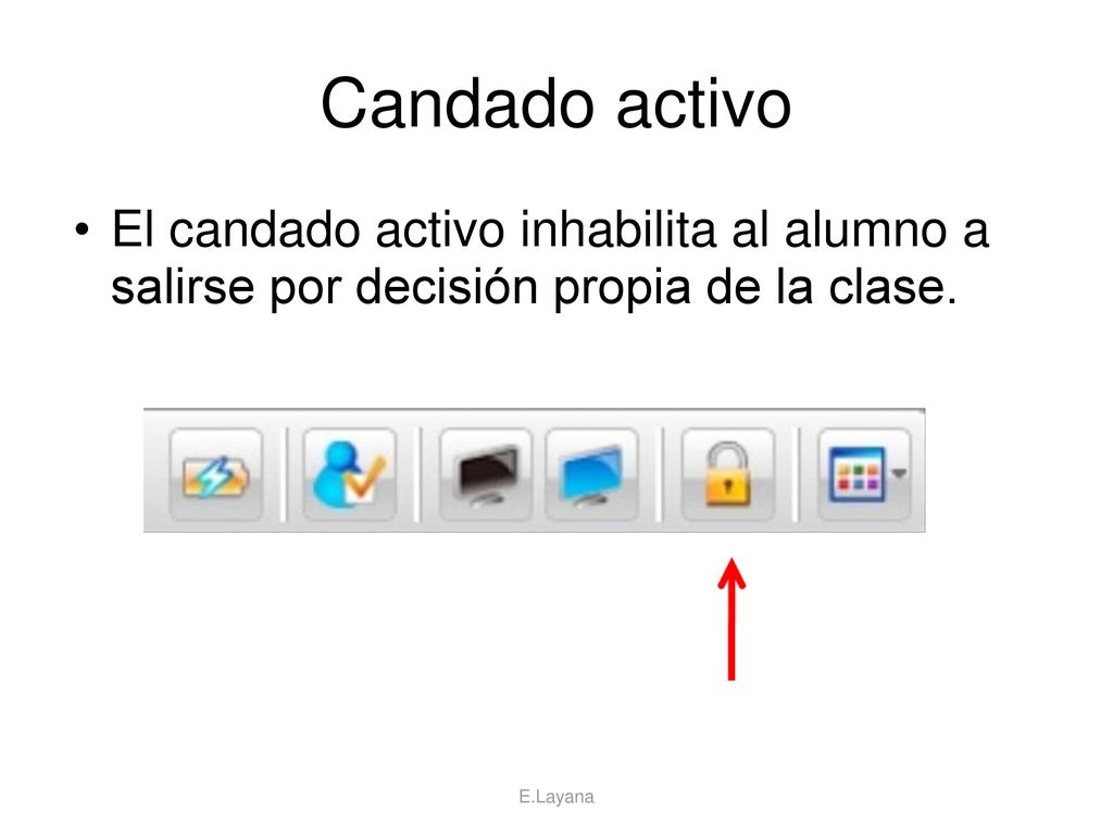 Candado activo El candado activo inhabilita al alumno a salirse por decisión propia de la clase.