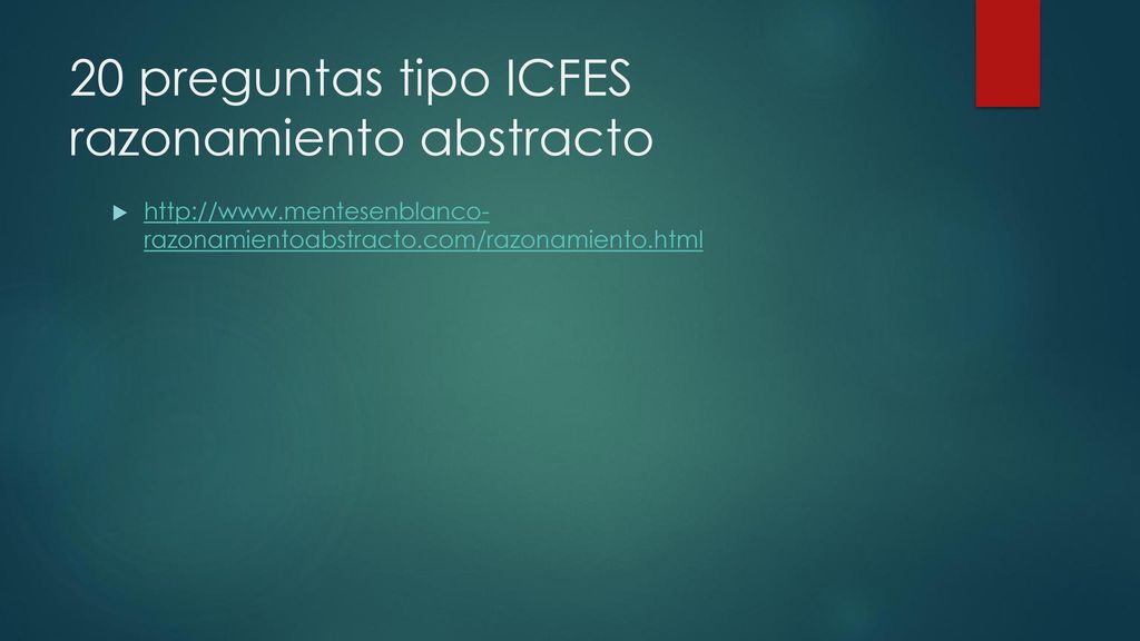 20 preguntas tipo ICFES razonamiento abstracto
