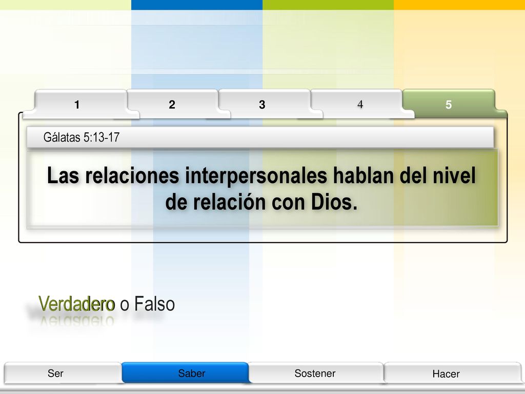 Las relaciones interpersonales hablan del nivel de relación con Dios.