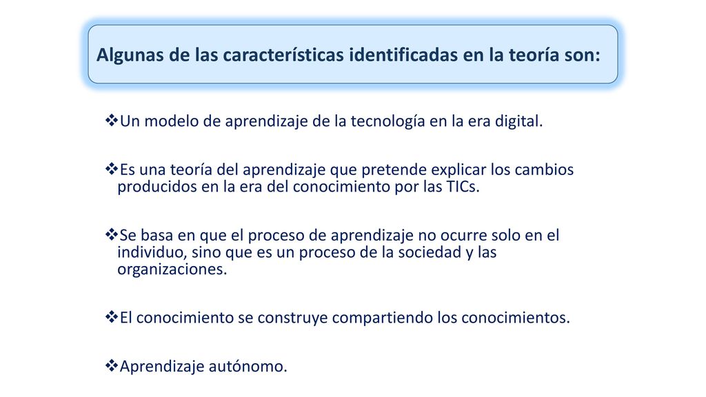 Algunas de las características identificadas en la teoría son: