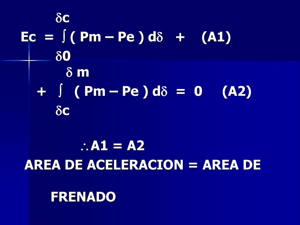 c Ec =  ( Pm – Pe ) d + (A1) 0  m.