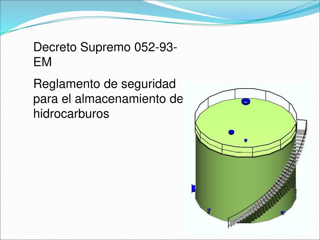 Decreto Supremo EM Reglamento de seguridad para el almacenamiento de hidrocarburos