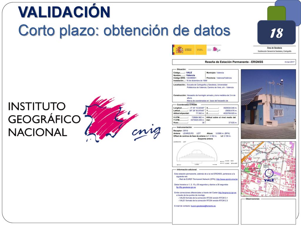 18 VALIDACIÓN Corto plazo: obtención de datos