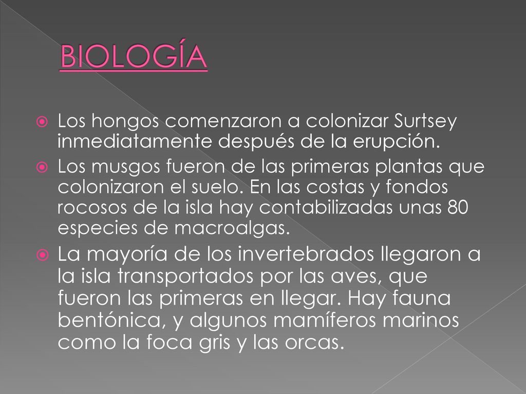 BIOLOGÍA Los hongos comenzaron a colonizar Surtsey inmediatamente después de la erupción.
