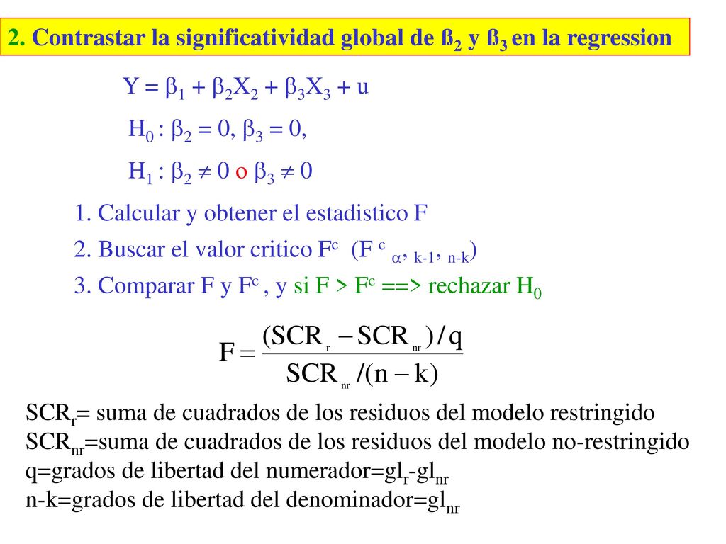 2. Contrastar la significatividad global de ß2 y ß3 en la regression