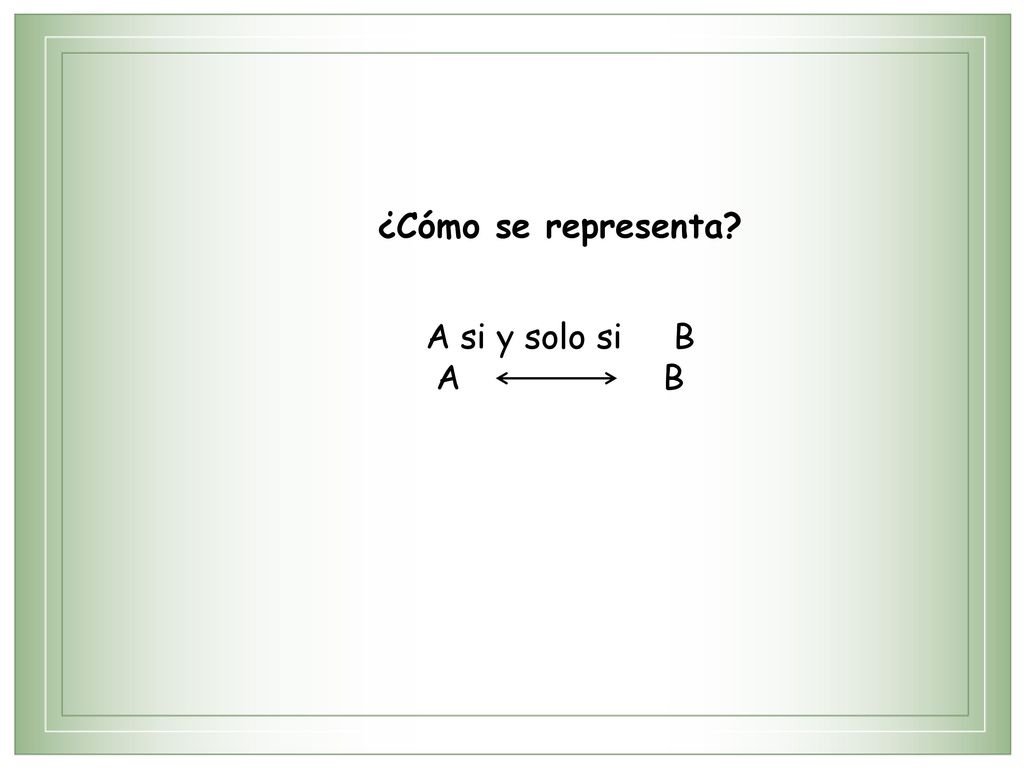 ¿Cómo se representa A si y solo si B A B