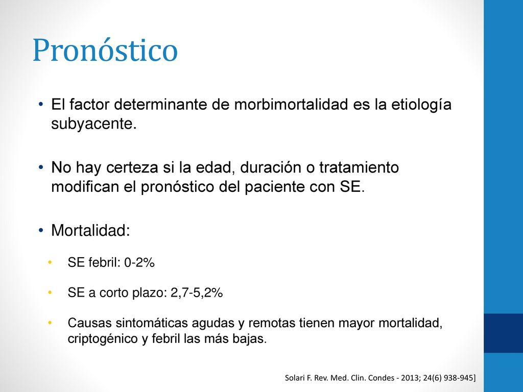 Pronóstico El factor determinante de morbimortalidad es la etiología subyacente.