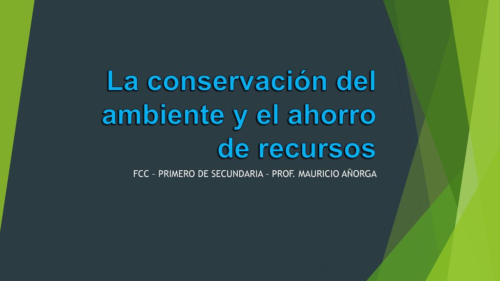 La conservación del ambiente y el ahorro de recursos