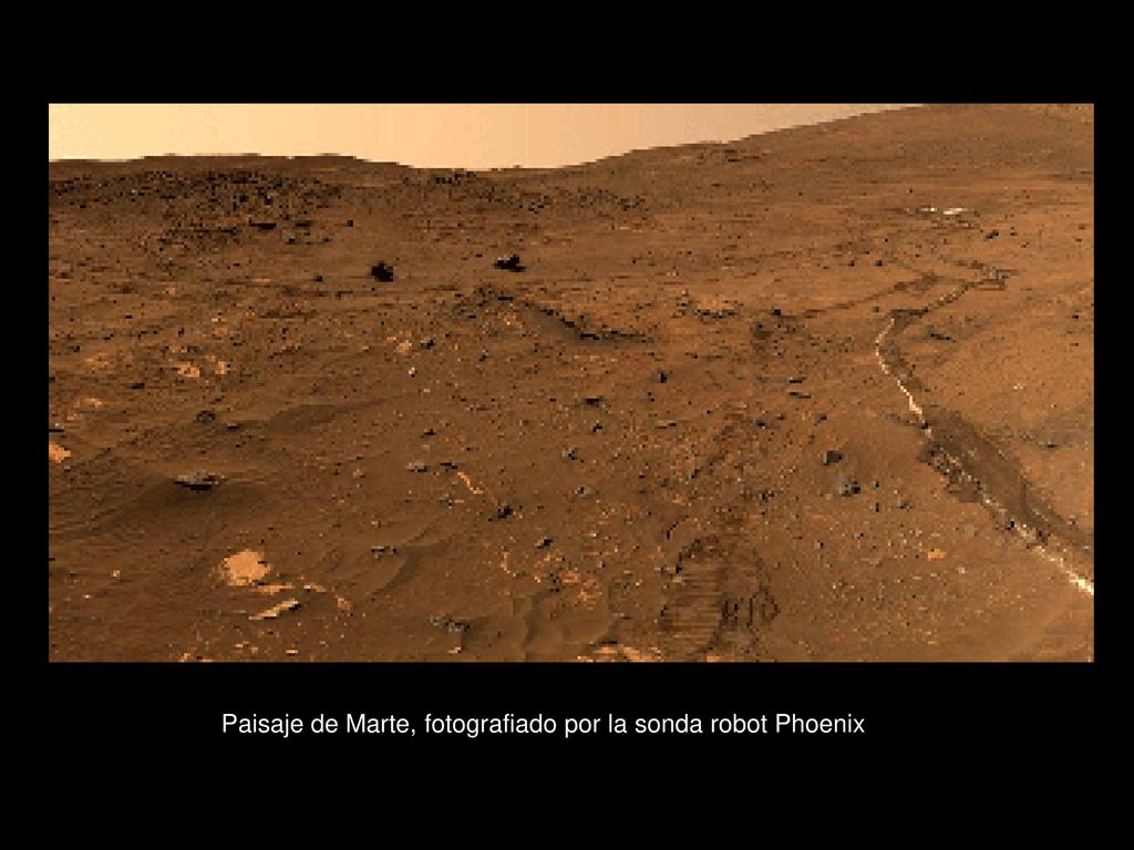 Paisaje de Marte, fotografiado por la sonda robot Phoenix