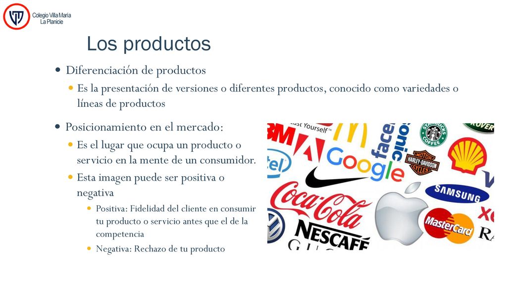 Los productos Diferenciación de productos