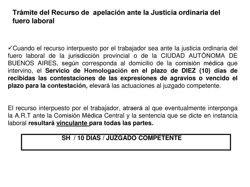 Trámite del Recurso de apelación ante la Justicia ordinaria del fuero laboral
