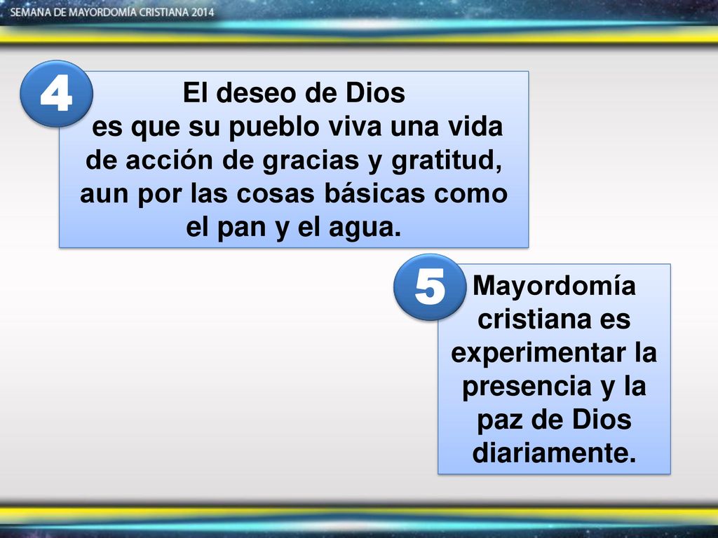 El deseo de Dios es que su pueblo viva una vida de acción de gracias y gratitud, aun por las cosas básicas como el pan y el agua.