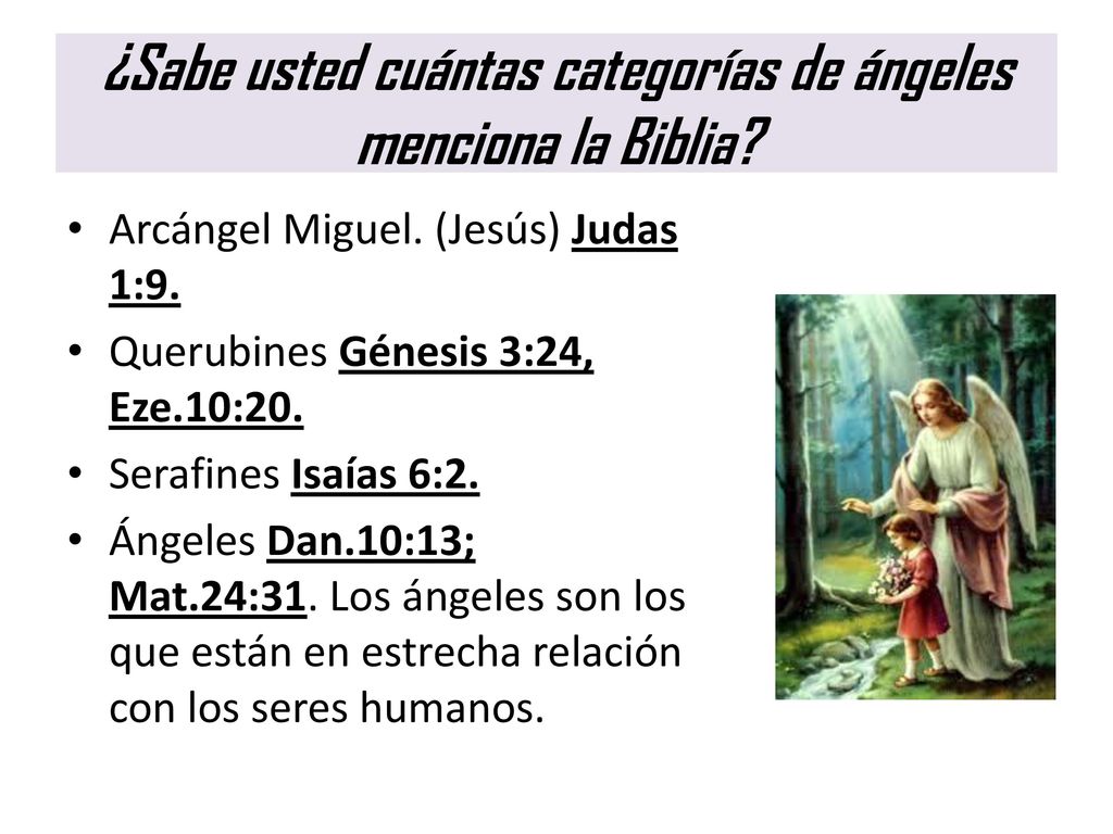 ¿Sabe usted cuántas categorías de ángeles menciona la Biblia