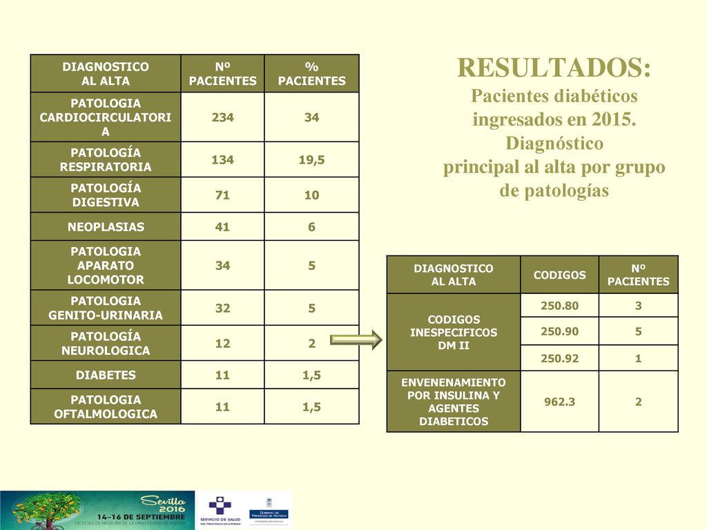 DIAGNOSTICO AL ALTA. Nº PACIENTES. % PACIENTES. PATOLOGIA CARDIOCIRCULATORIA PATOLOGÍA RESPIRATORIA.
