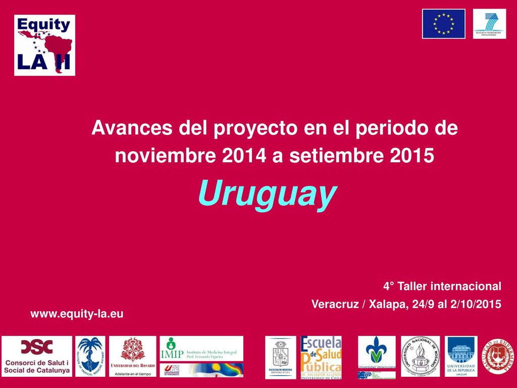 Avances del proyecto en el periodo de noviembre 2014 a setiembre 2015