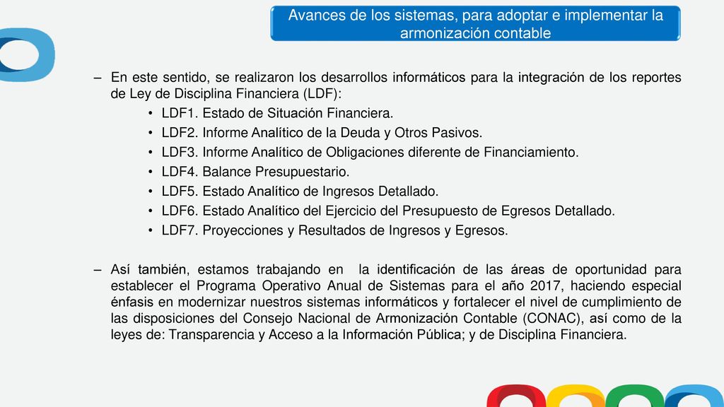 Avances de los sistemas, para adoptar e implementar la armonización contable