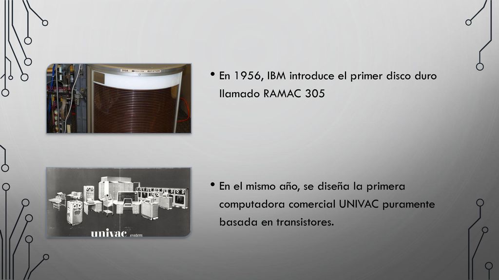 En 1956, IBM introduce el primer disco duro llamado RAMAC 305