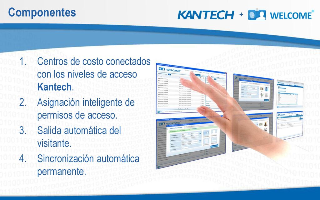 Componentes Centros de costo conectados con los niveles de acceso Kantech. Asignación inteligente de permisos de acceso.