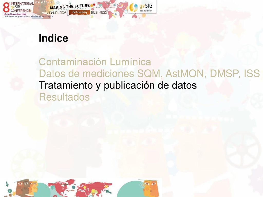 Indice Contaminación Lumínica. Datos de mediciones SQM, AstMON, DMSP, ISS. Tratamiento y publicación de datos.