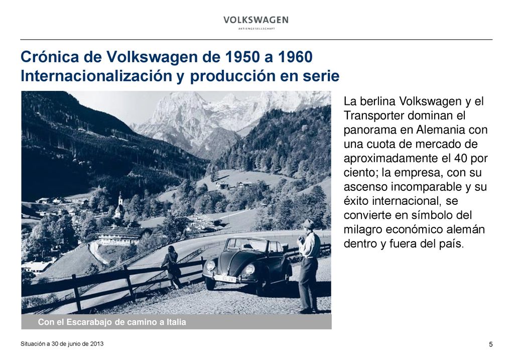 Crónica de Volkswagen de 1950 a 1960 Internacionalización y producción en serie