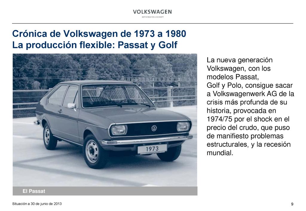 Crónica de Volkswagen de 1973 a 1980 La producción flexible: Passat y Golf